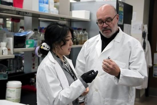 Postdoctoral fellow Xuefei Chen and Professor Gerry Wright discovered a legitimate drug candidate, but also an entirely new target to attack with other new drugs.